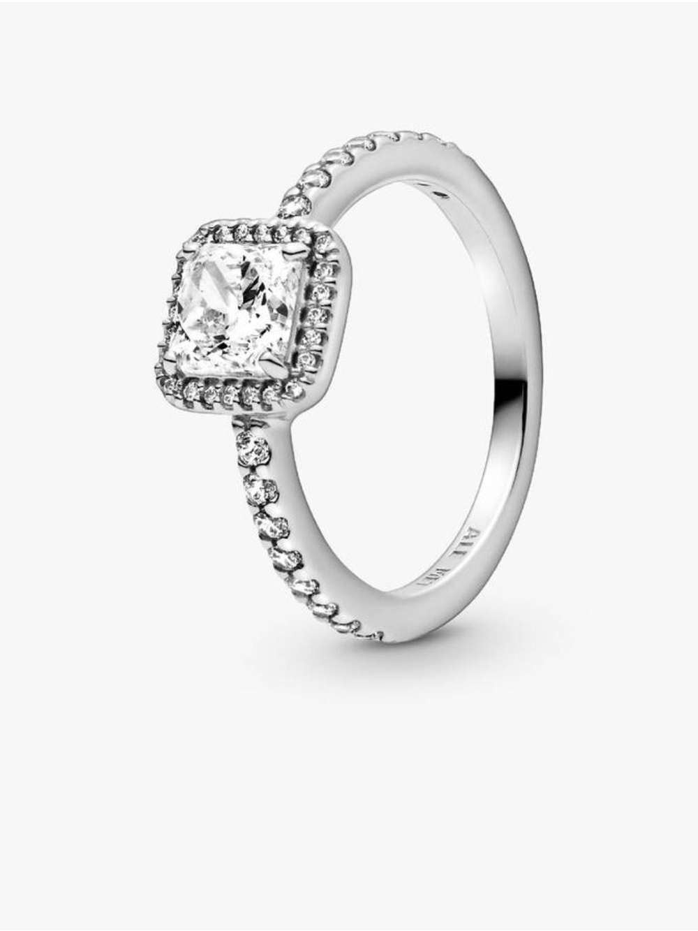 Pandora Square Sparkle Halo Ring